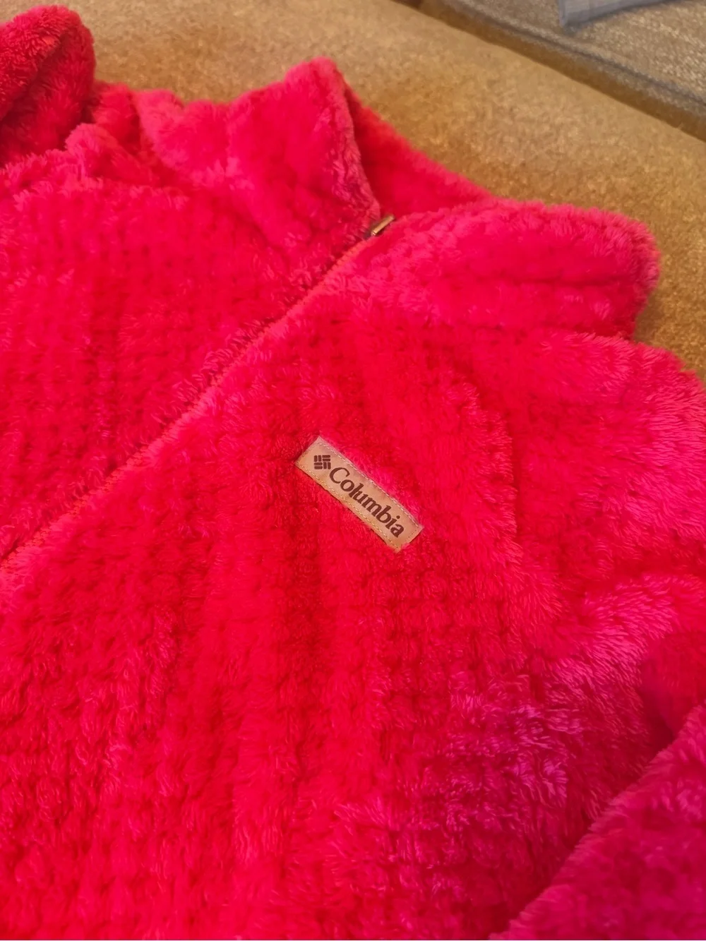 Columbia kids Pink Fuzzy Full-Zip Jacket
